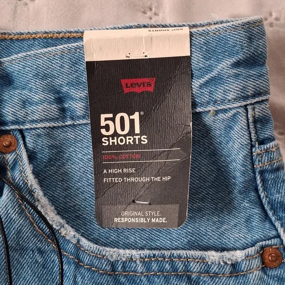 Levi's 501 Ojai Light Stone High Rise Shorts NWT Sz 27 - Picture 9 of 15